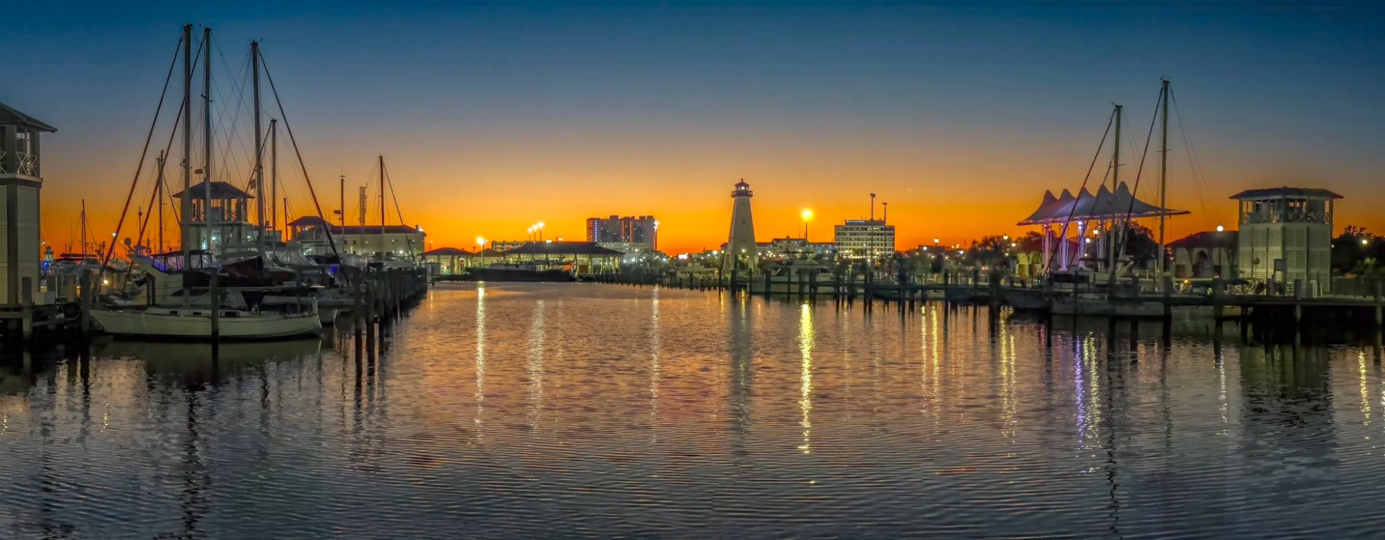 Gulfport marina at sunset